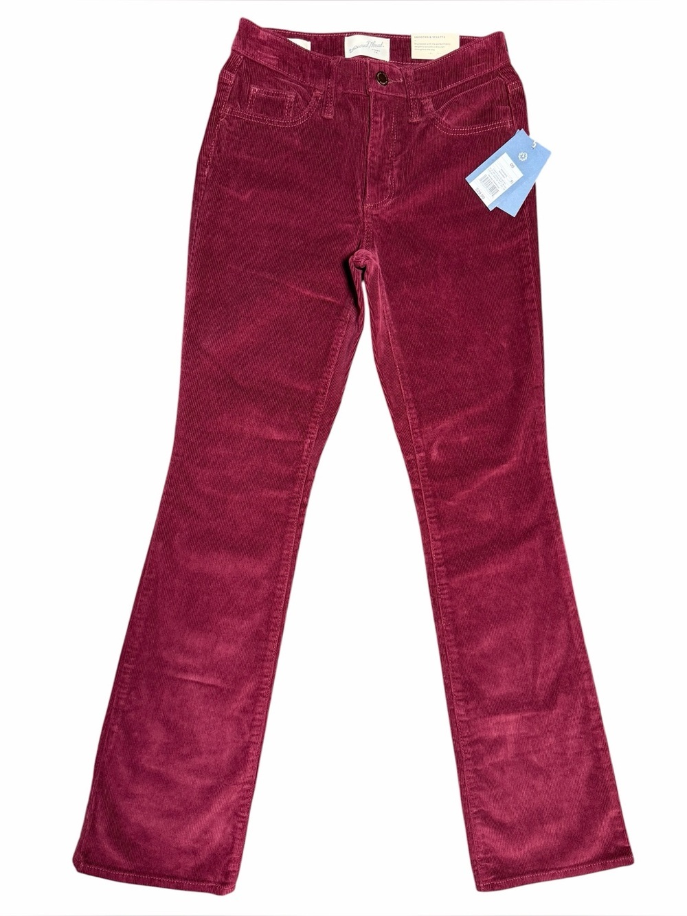 Universal Thread High Rise Bootcut Corduroy Pants Burgundy 00/24R NWT - Picture 2 of 11
